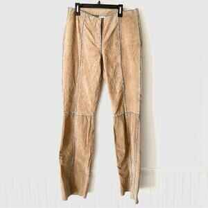 Wilson’s Leather Y2K Suede denim patchwork pants size 10 BOHO